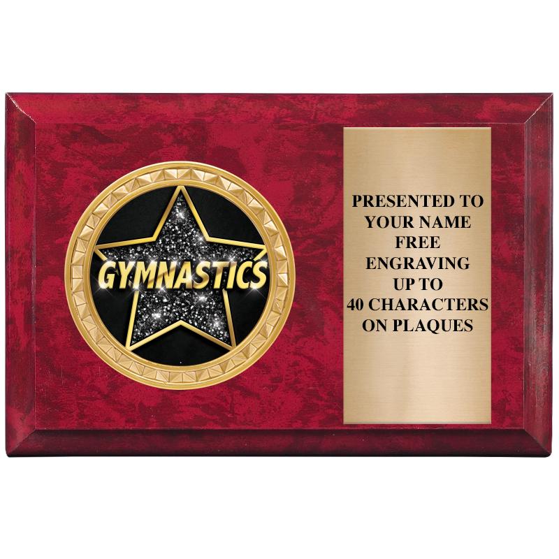 6" X 4" RED MBL INSERT PLQ