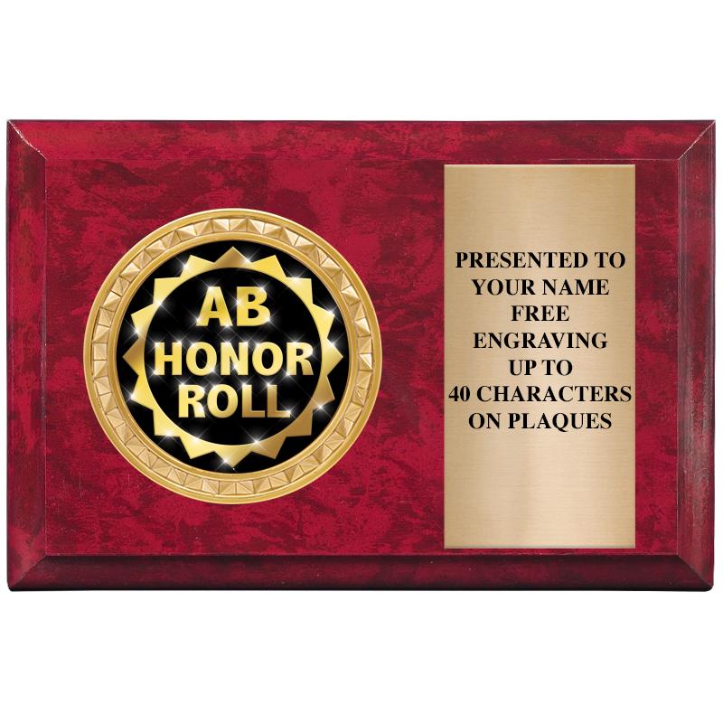 6" X 4" RED MBL INSERT PLQ