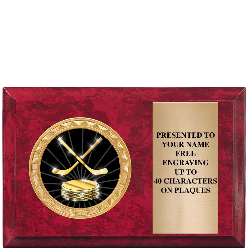 6" X 4" RED MBL INSERT PLQ