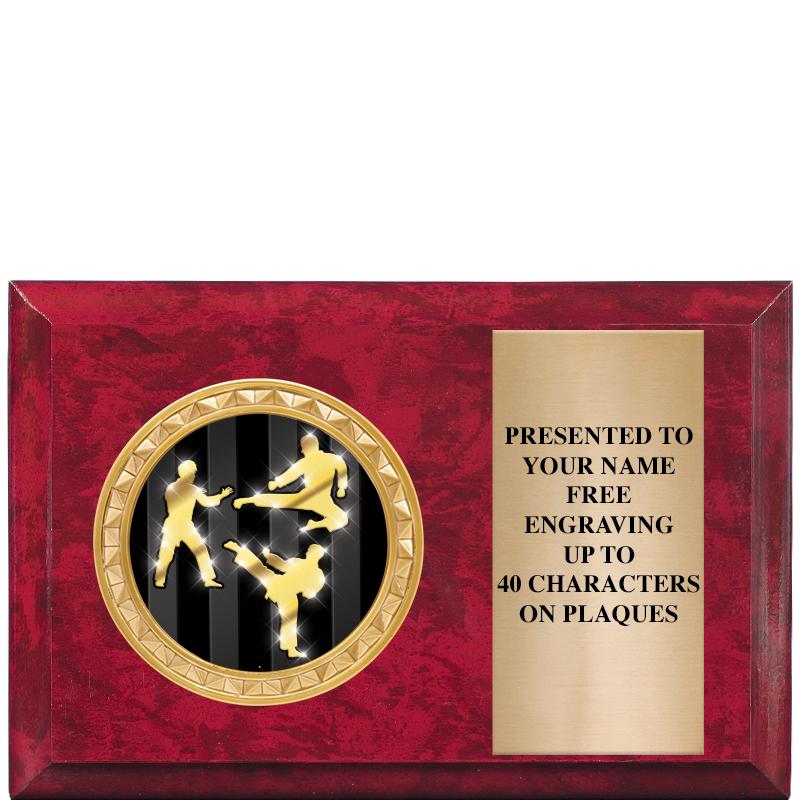 6" X 4" RED MBL INSERT PLQ