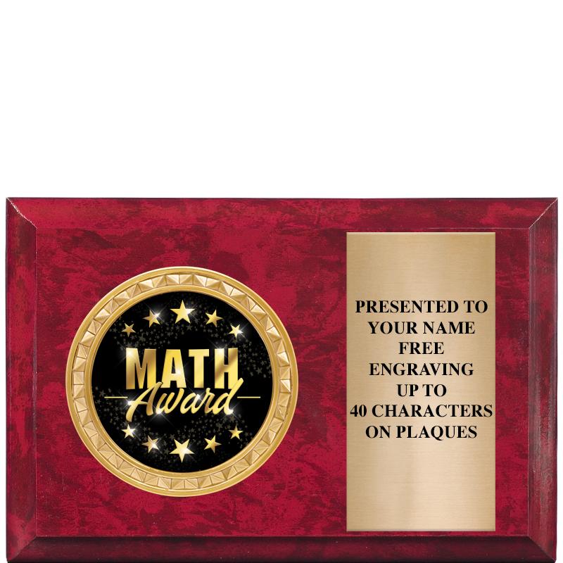 6" X 4" RED MBL INSERT PLQ