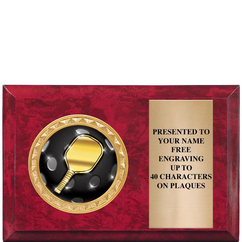 6" X 4" RED MBL INSERT PLQ