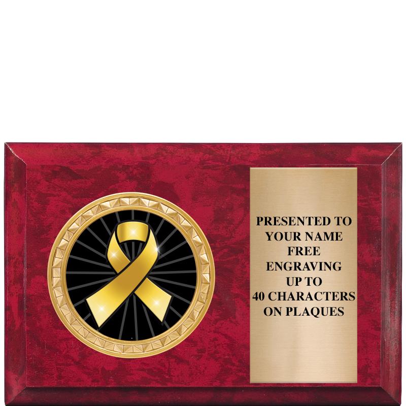 6" X 4" RED MBL INSERT PLQ