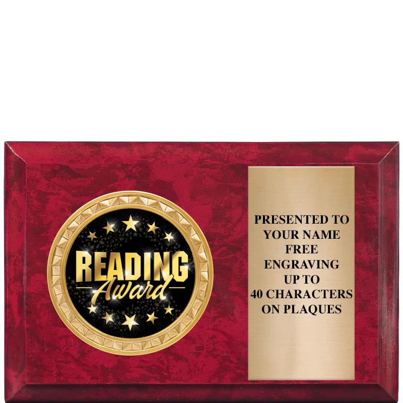 6" X 4" RED MBL INSERT PLQ