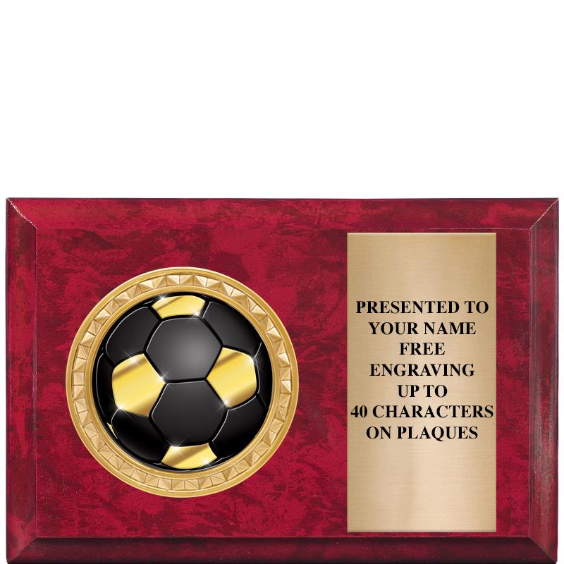 6" X 4" RED MBL INSERT PLQ