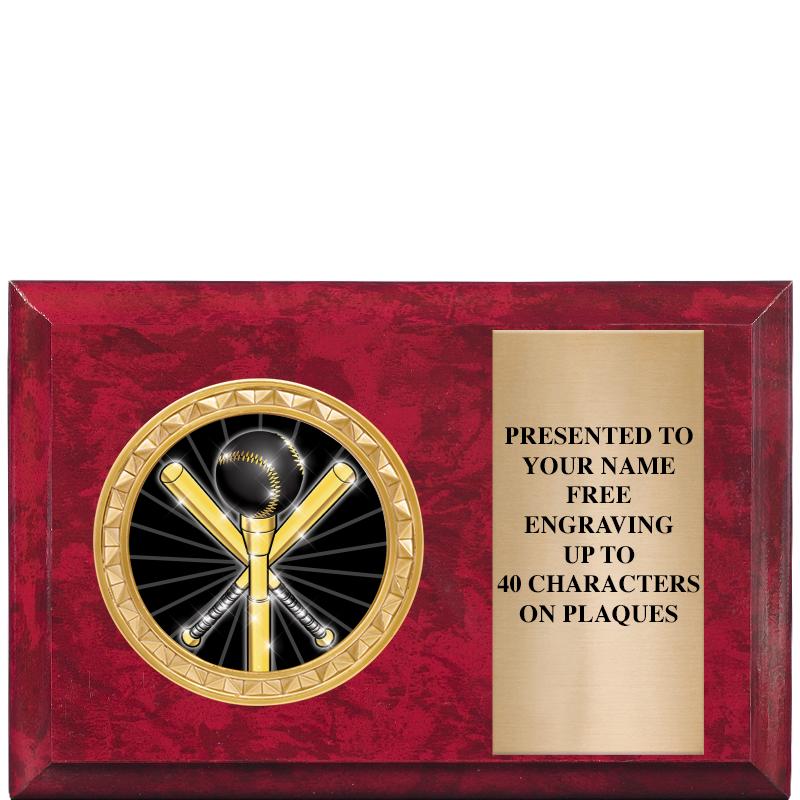 6" X 4" RED MBL INSERT PLQ