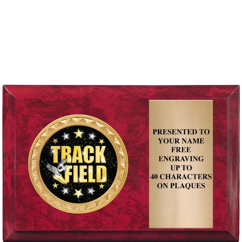 6" X 4" RED MBL INSERT PLQ