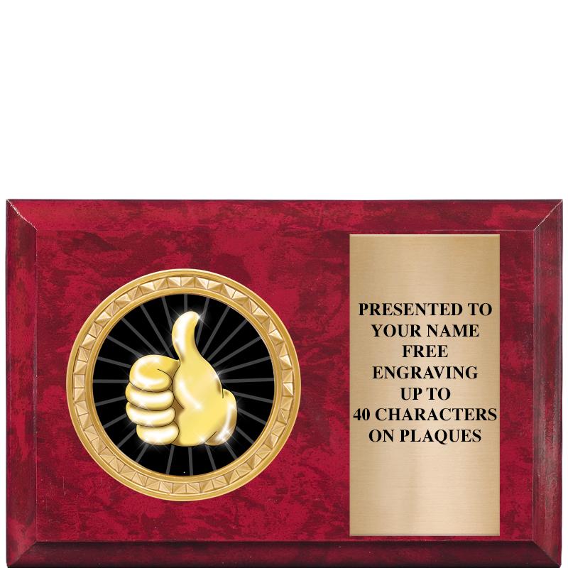 6" X 4" RED MBL INSERT PLQ