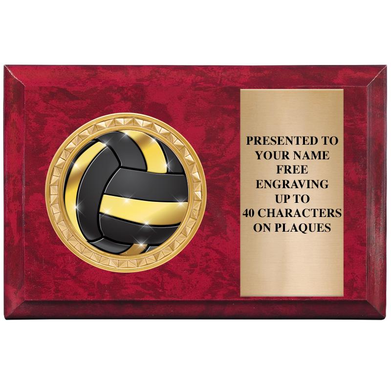 6" X 4" RED MBL INSERT PLQ