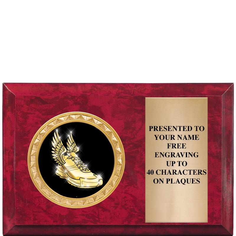 6" X 4" RED MBL INSERT PLQ