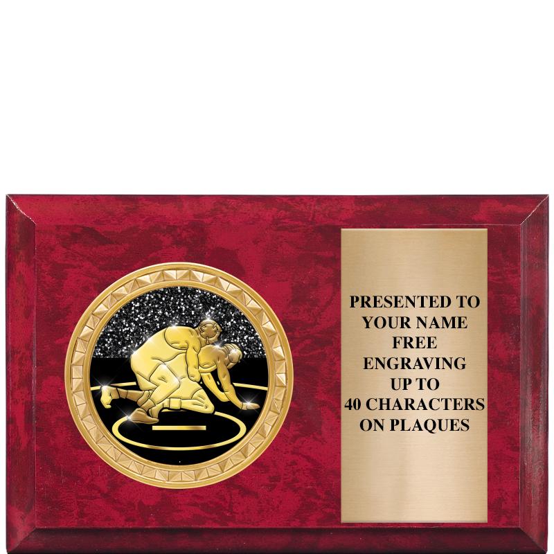 6" X 4" RED MBL INSERT PLQ