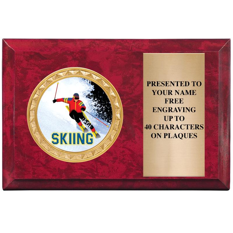 6" X 4" RED MBL INSERT PLQ