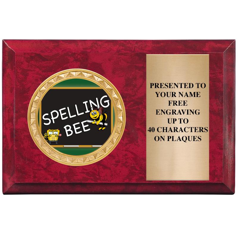 6" X 4" RED MBL INSERT PLQ