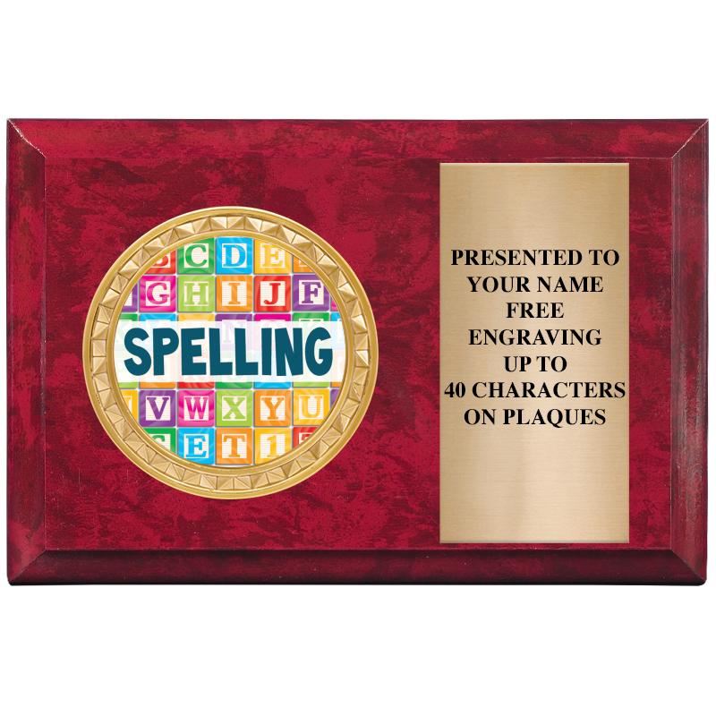 6" X 4" RED MBL INSERT PLQ