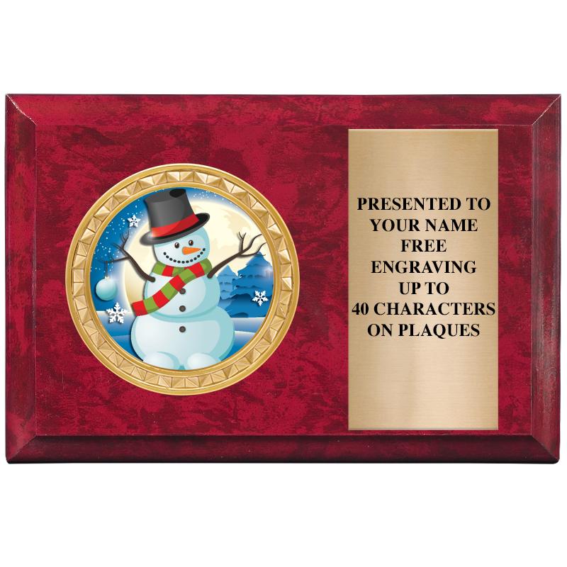 6" X 4" RED MBL INSERT PLQ