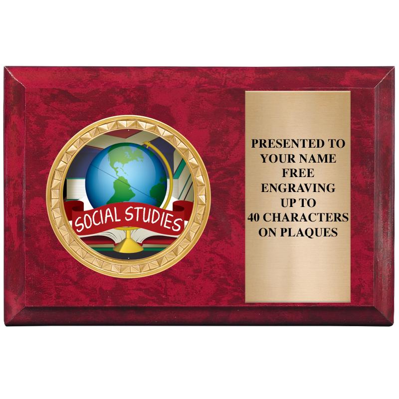 6" X 4" RED MBL INSERT PLQ