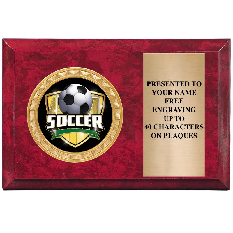 6" X 4" RED MBL INSERT PLQ