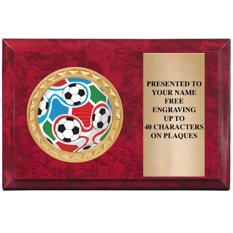 6" X 4" RED MBL INSERT PLQ