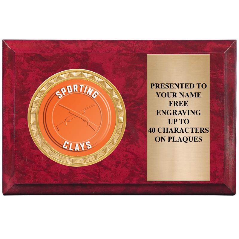 6" X 4" RED MBL INSERT PLQ