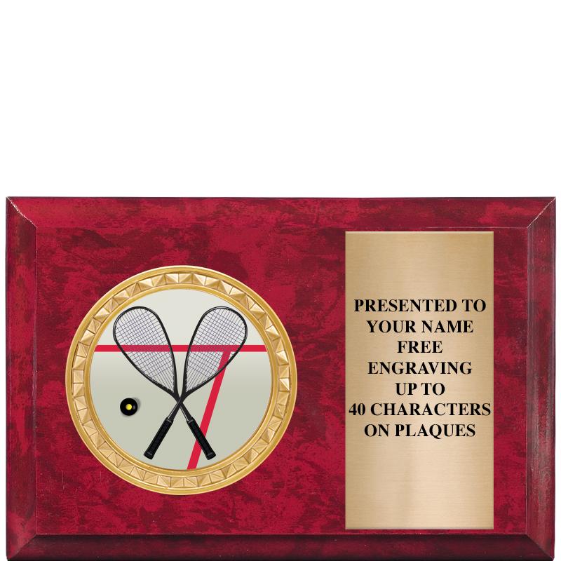 6" X 4" RED MBL INSERT PLQ