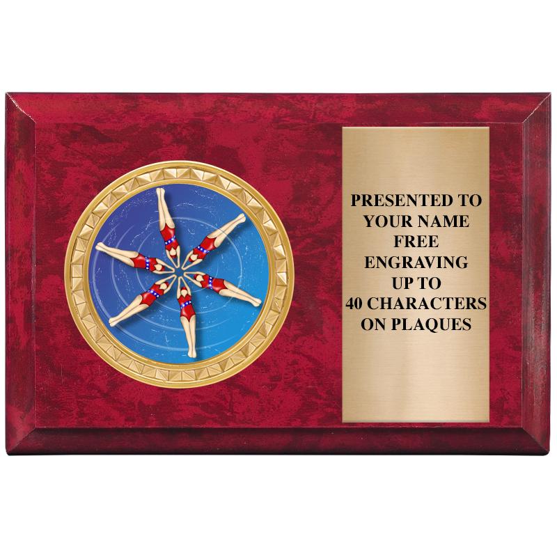 6" X 4" RED MBL INSERT PLQ