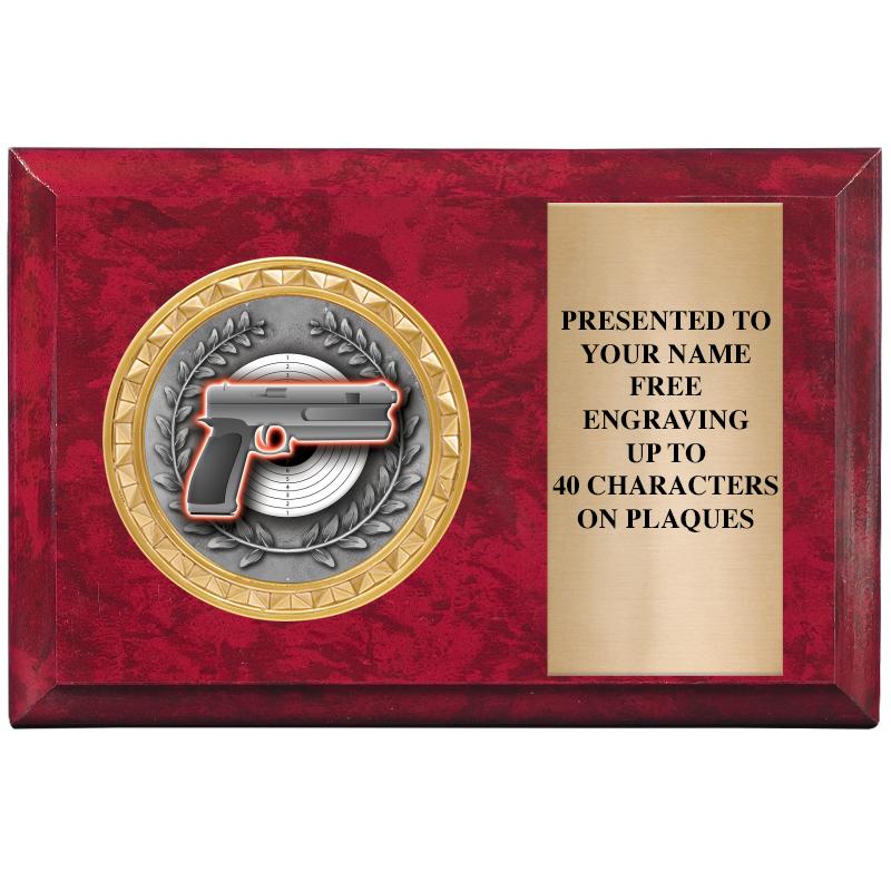 6" X 4" RED MBL INSERT PLQ