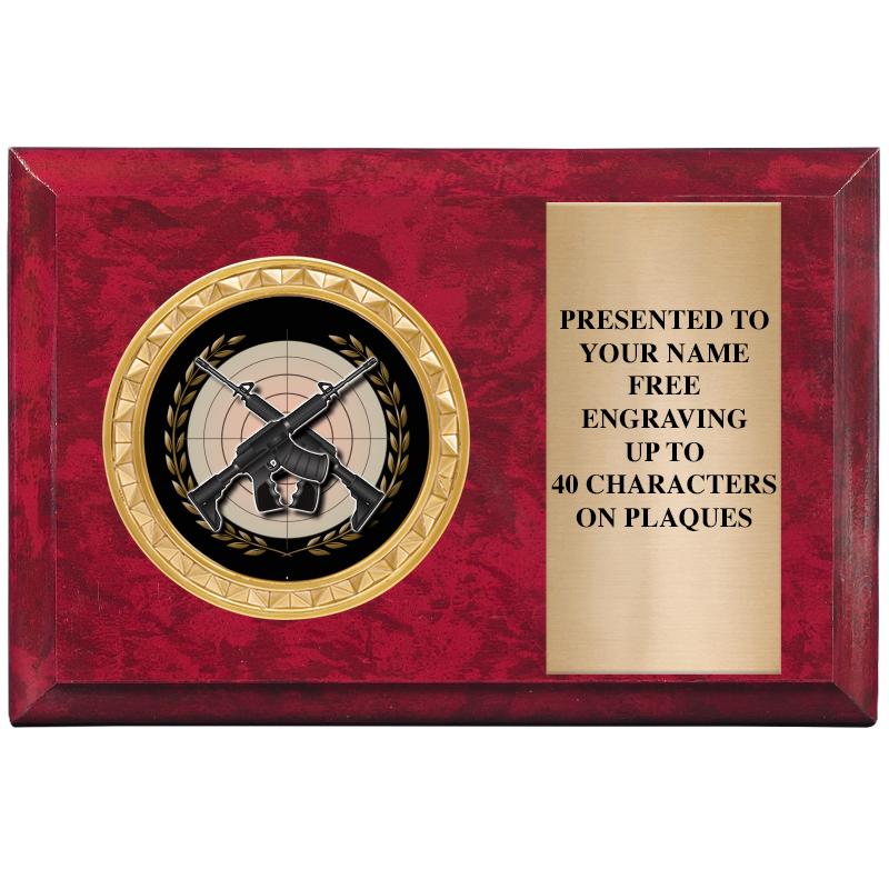 6" X 4" RED MBL INSERT PLQ