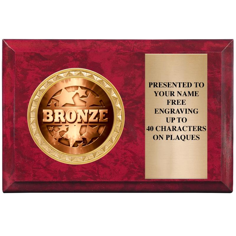 6" X 4" RED MBL INSERT PLQ