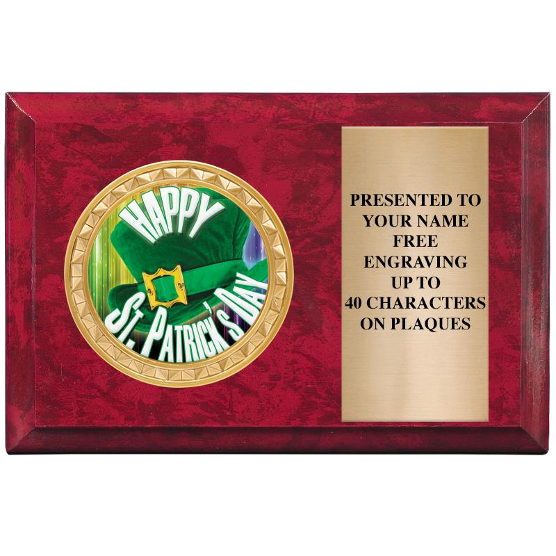 6" X 4" RED MBL INSERT PLQ