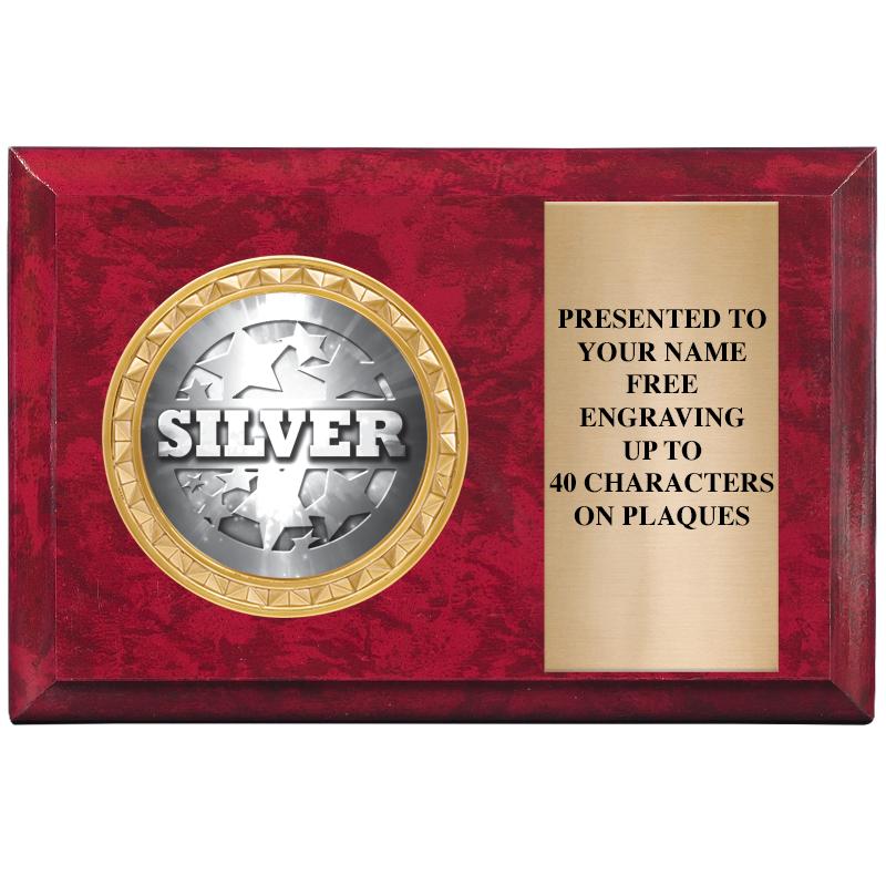 6" X 4" RED MBL INSERT PLQ