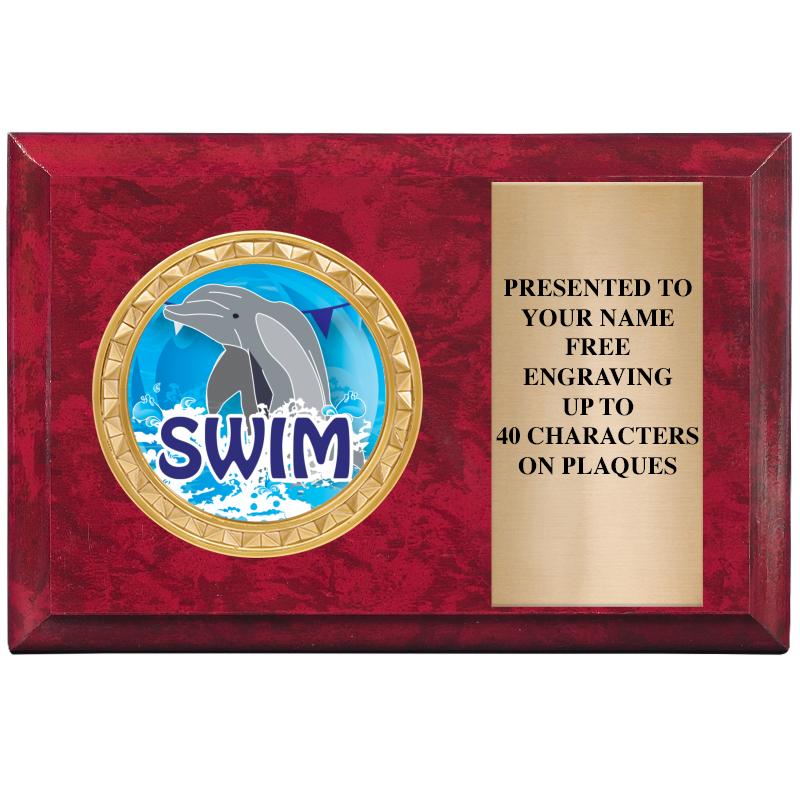 6" X 4" RED MBL INSERT PLQ