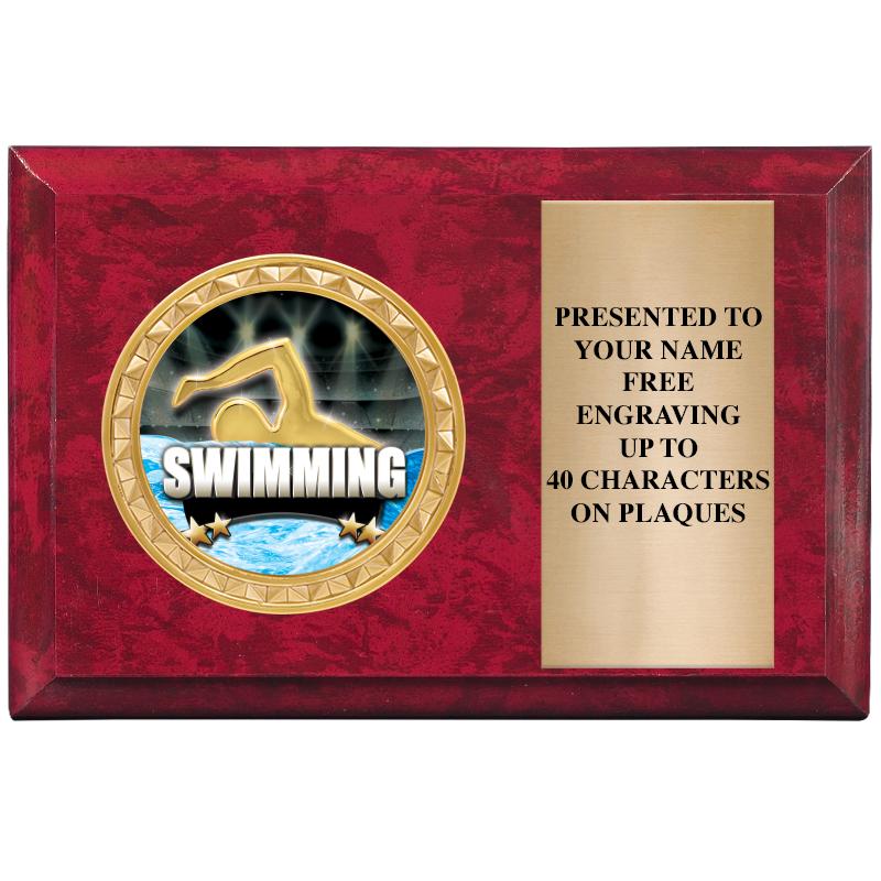 6" X 4" RED MBL INSERT PLQ