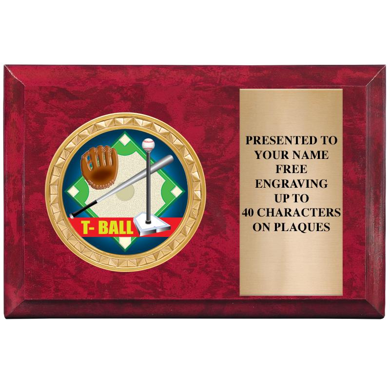 6" X 4" RED MBL INSERT PLQ