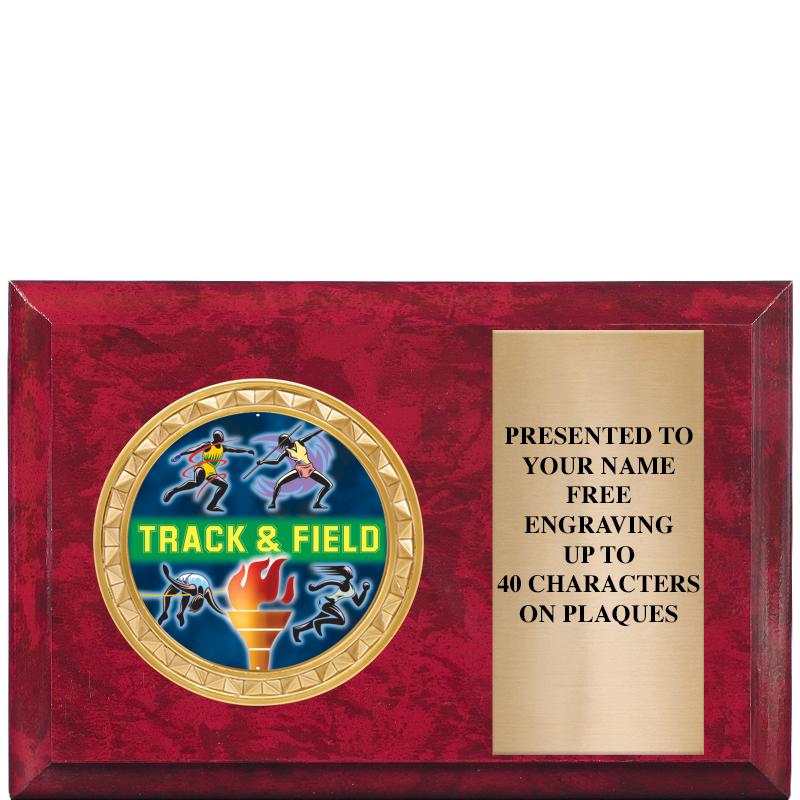 6" X 4" RED MBL INSERT PLQ