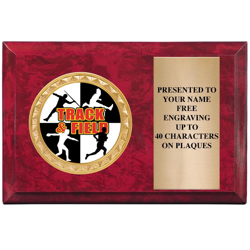 6" X 4" RED MBL INSERT PLQ