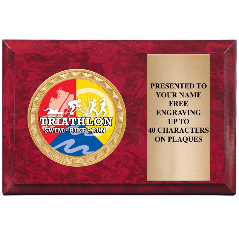 6" X 4" RED MBL INSERT PLQ