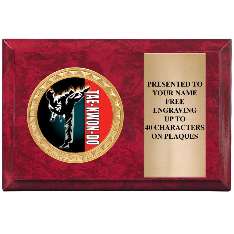 6" X 4" RED MBL INSERT PLQ