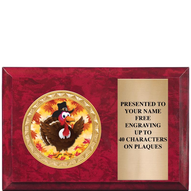 6" X 4" RED MBL INSERT PLQ