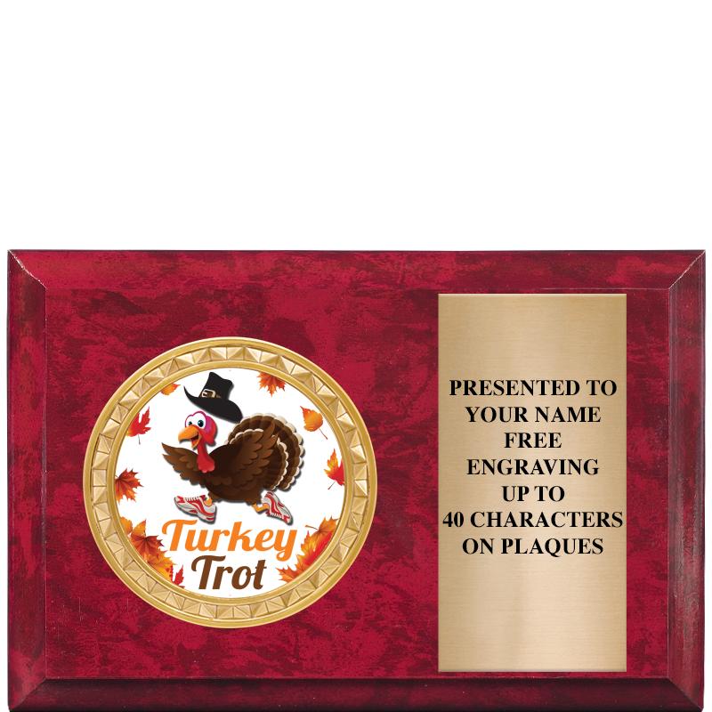 6" X 4" RED MBL INSERT PLQ