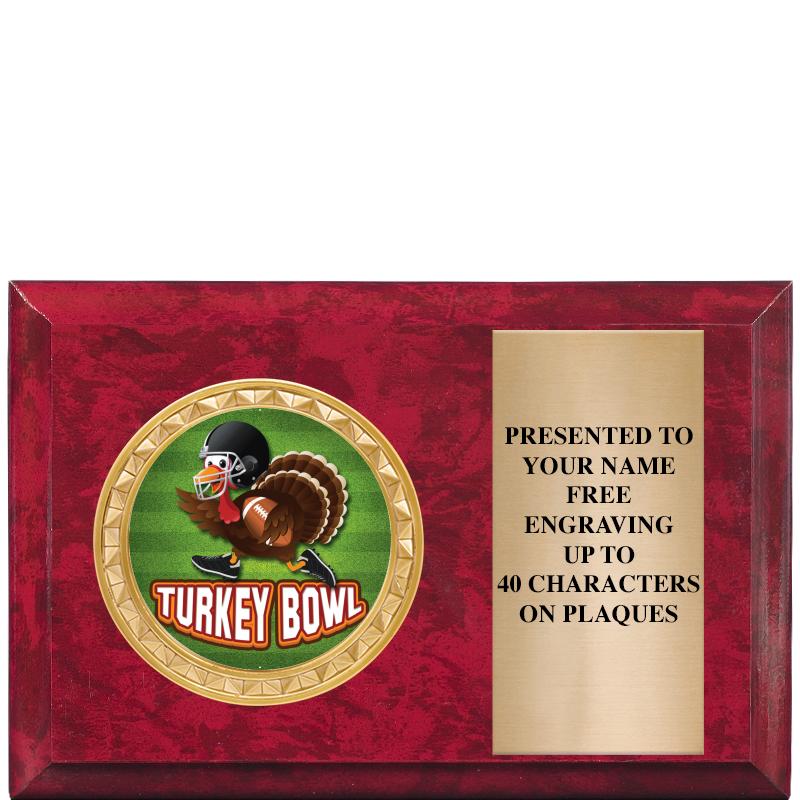 6" X 4" RED MBL INSERT PLQ