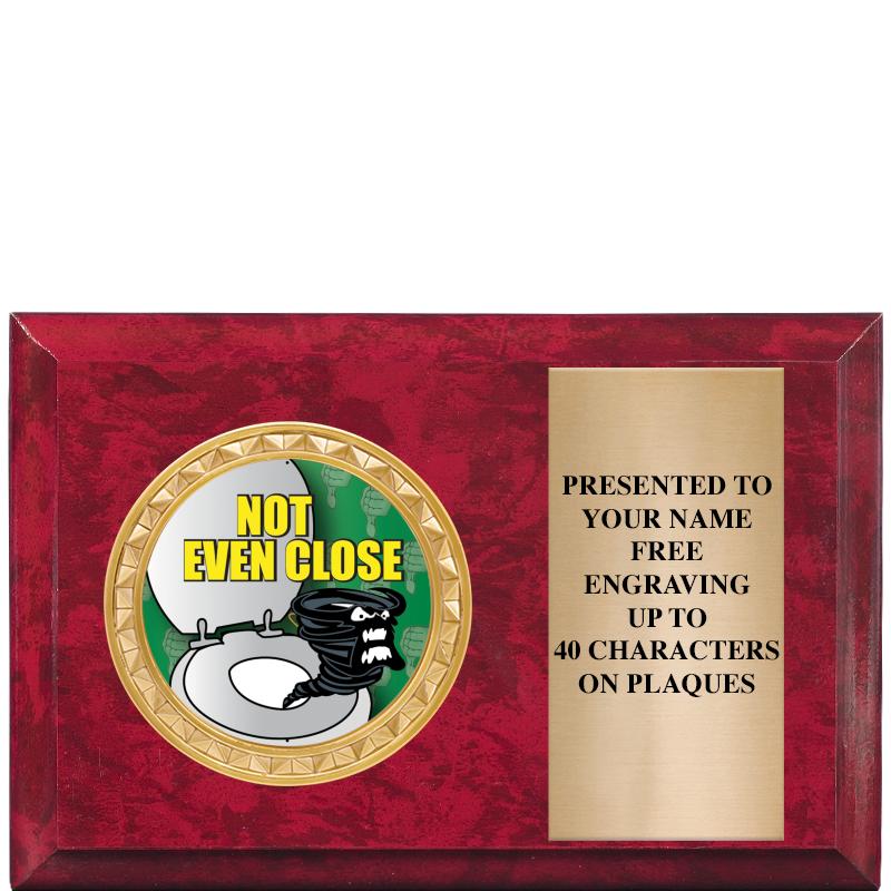 6" X 4" RED MBL INSERT PLQ