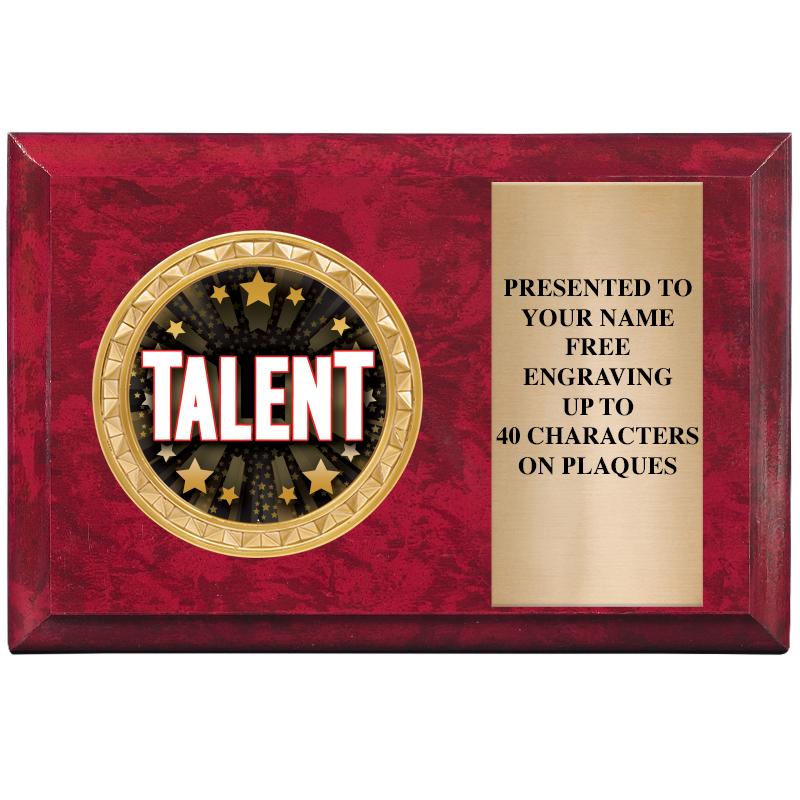 6" X 4" RED MBL INSERT PLQ