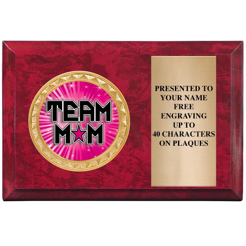 6" X 4" RED MBL INSERT PLQ