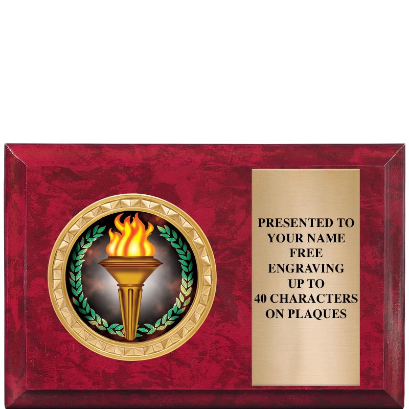 6" X 4" RED MBL INSERT PLQ