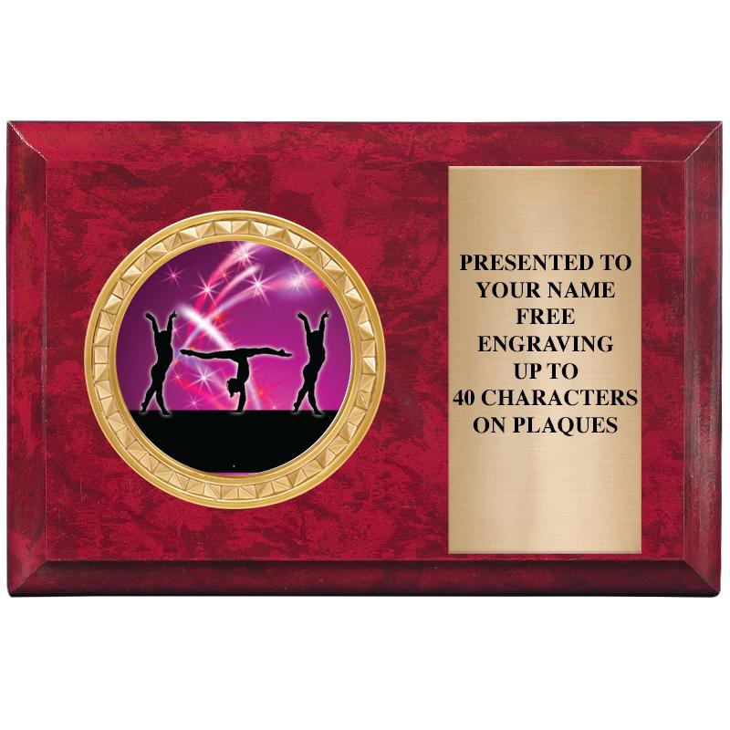 6" X 4" RED MBL INSERT PLQ