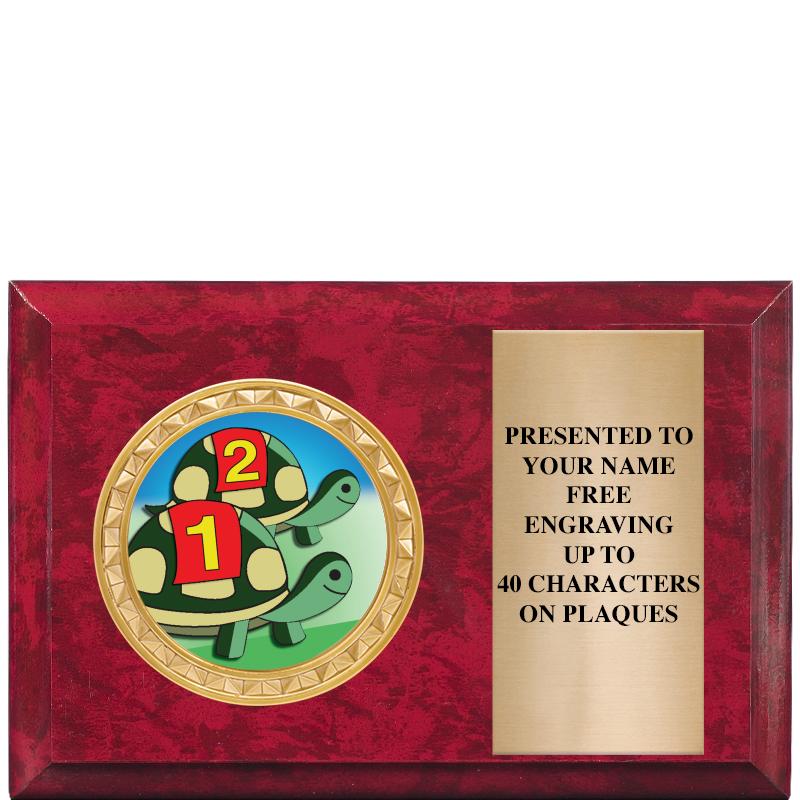 6" X 4" RED MBL INSERT PLQ