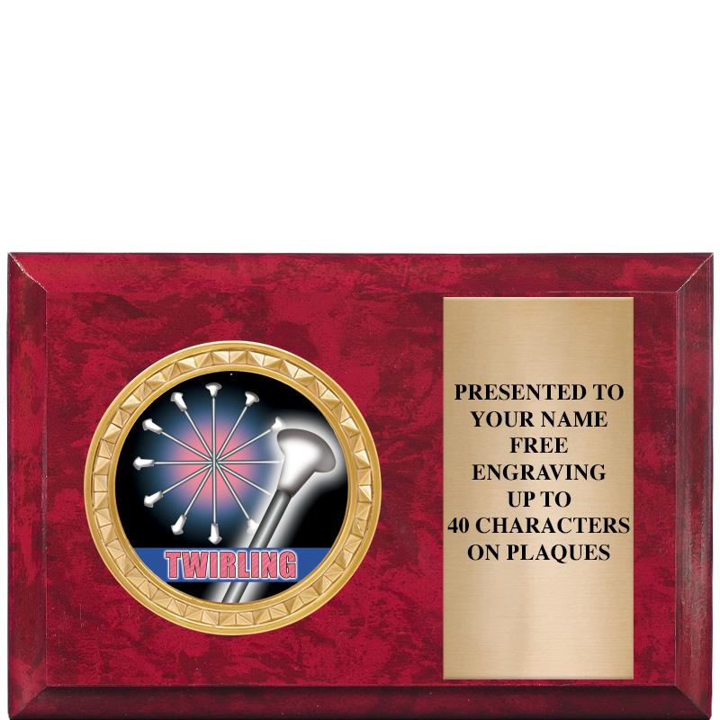 6" X 4" RED MBL INSERT PLQ