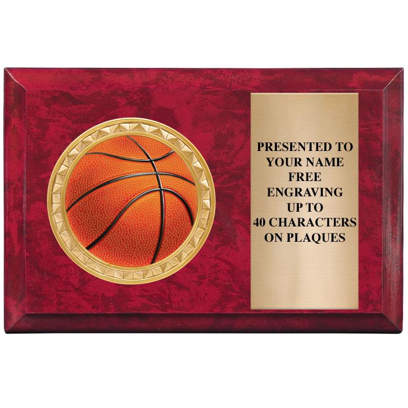 6" X 4" RED MBL INSERT PLQ