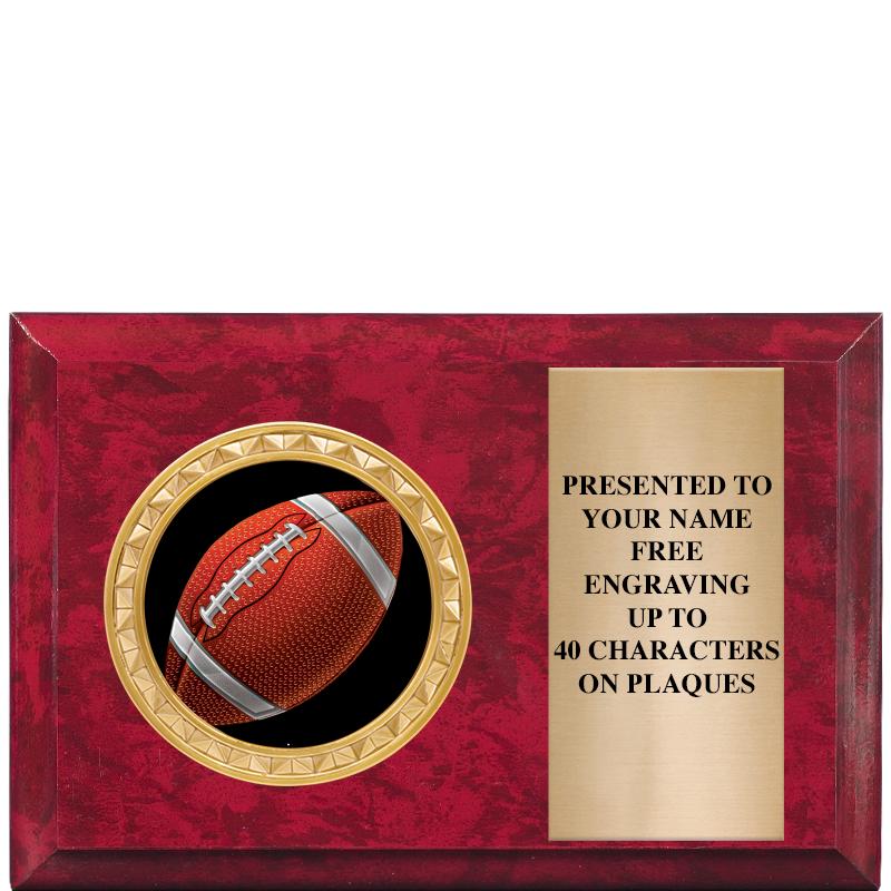 6" X 4" RED MBL INSERT PLQ