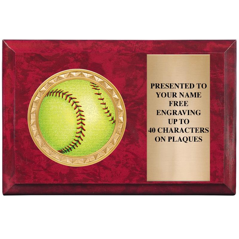 6" X 4" RED MBL INSERT PLQ